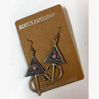 Kahkhal Berber Triangle Earrings Pink