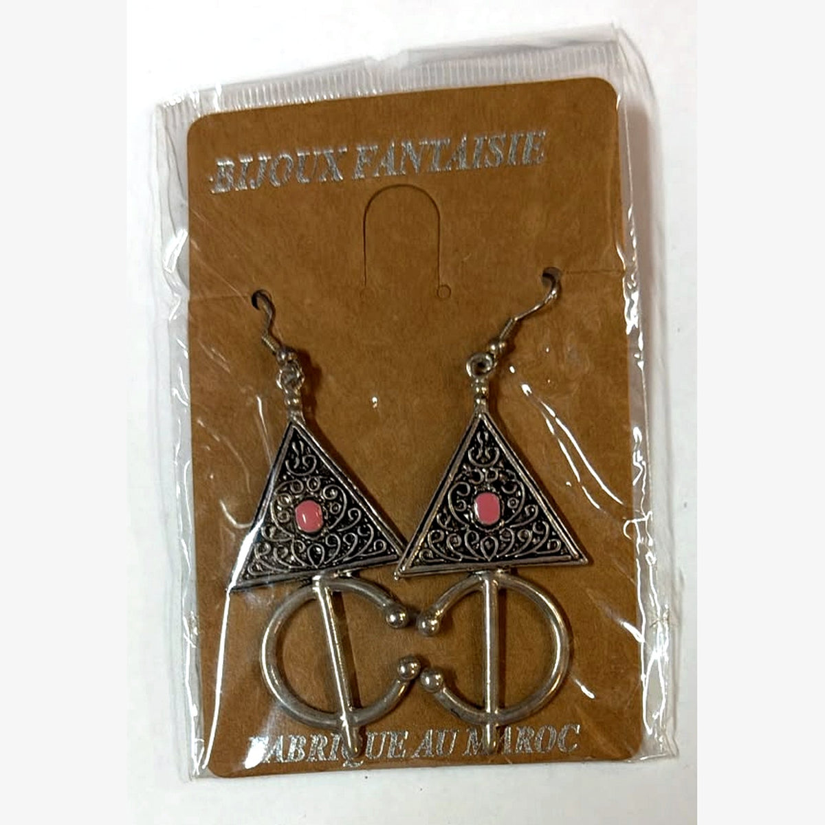 Kahkhal Berber Triangle Earrings Pink