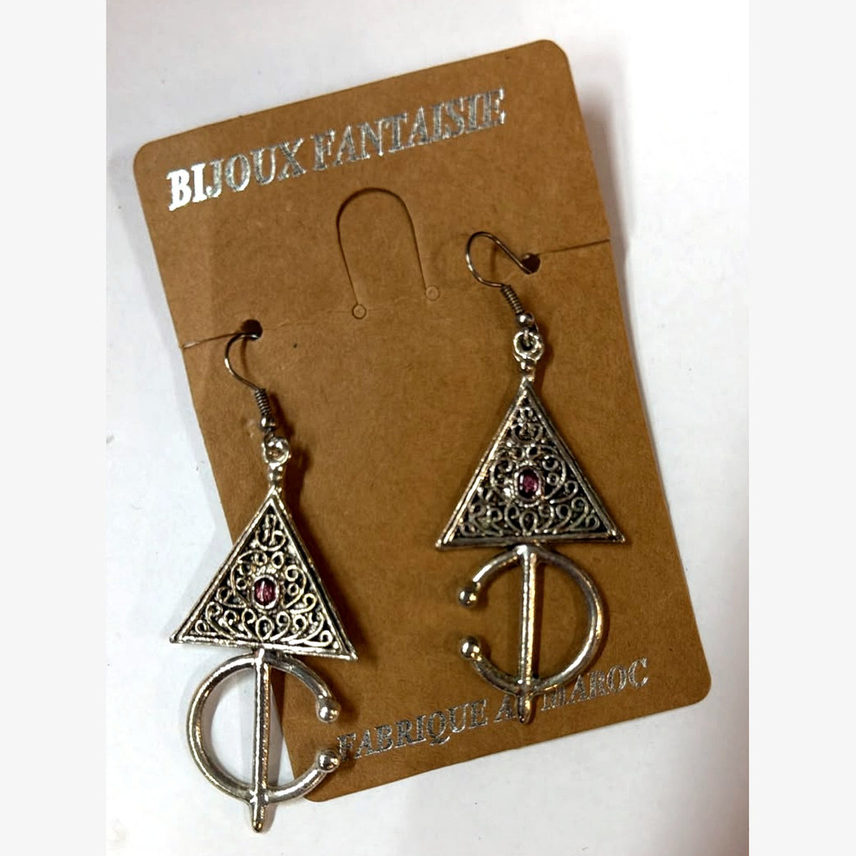 Kahkhal Berber Triangle Earrings Purple