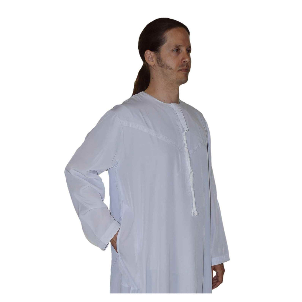 Moroccan Saudi Style Man Thobe - White