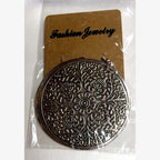 Love Engraved Round Disc Earrings Silver