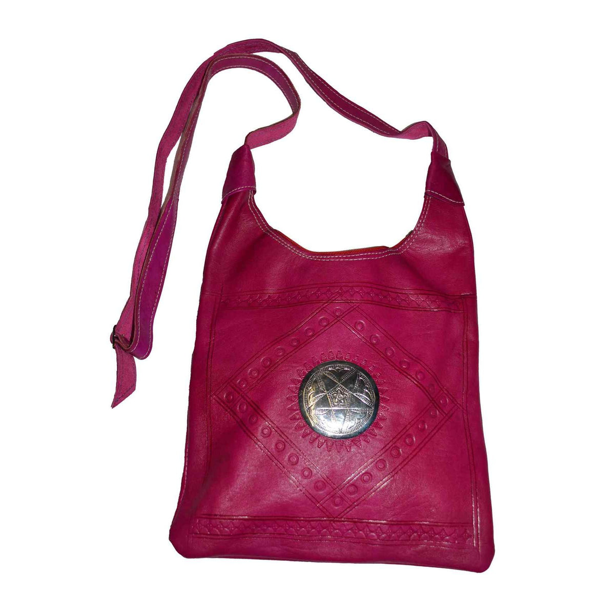 Large Leather Bag - Magenta