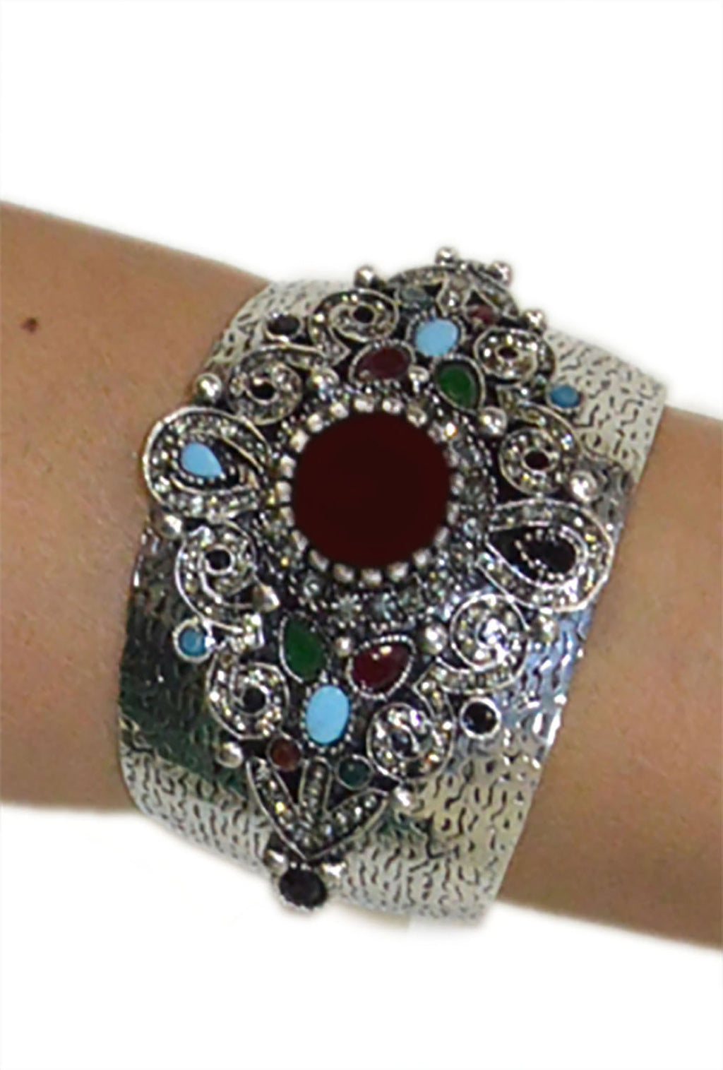 Malika Cuff Bracelet Burgundy