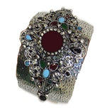 Malika Cuff Bracelet Burgundy