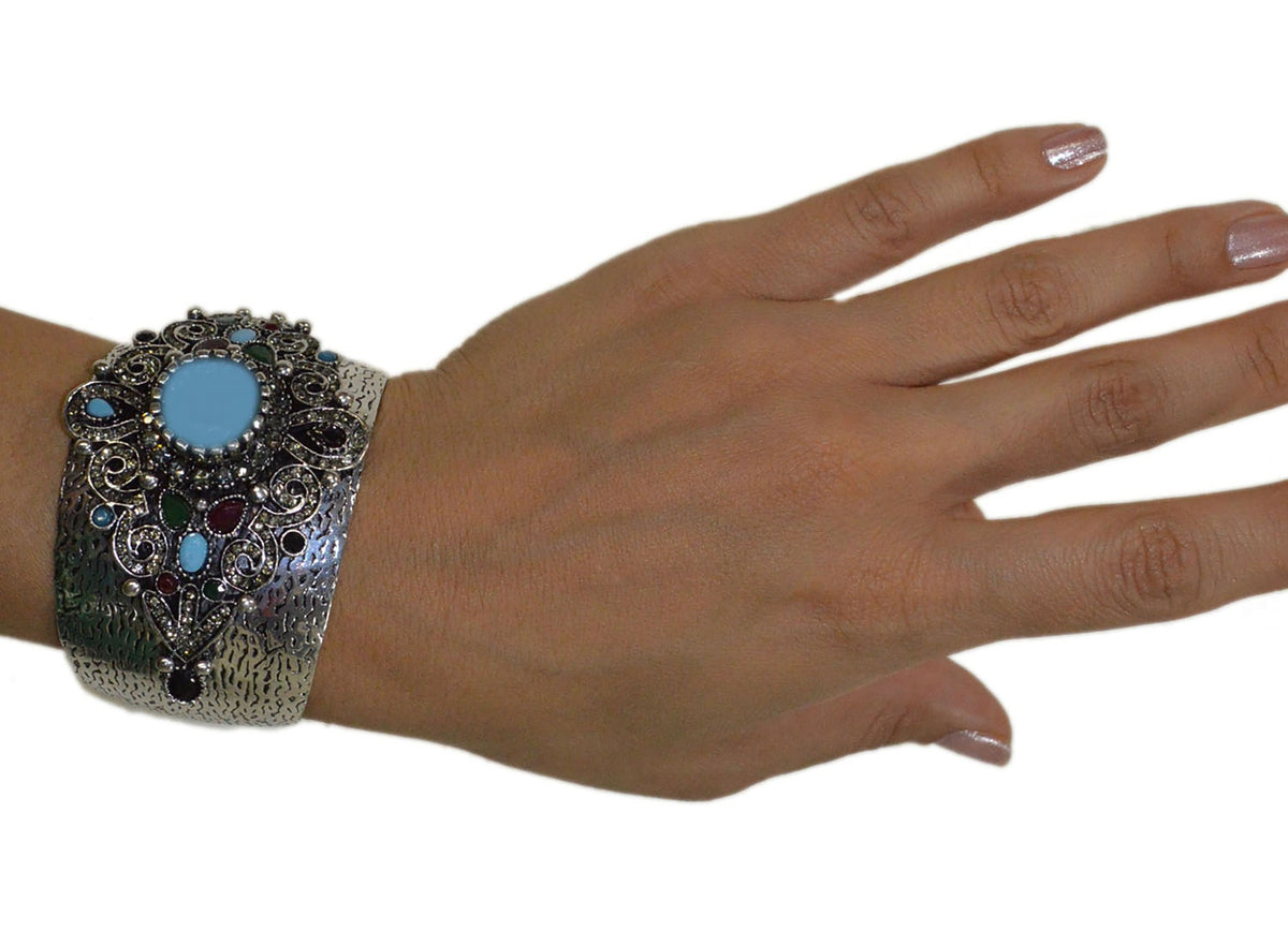 Malika Cuff Bracelet Light Blue