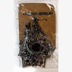 Maria Black Stone Shield Earrings Silver