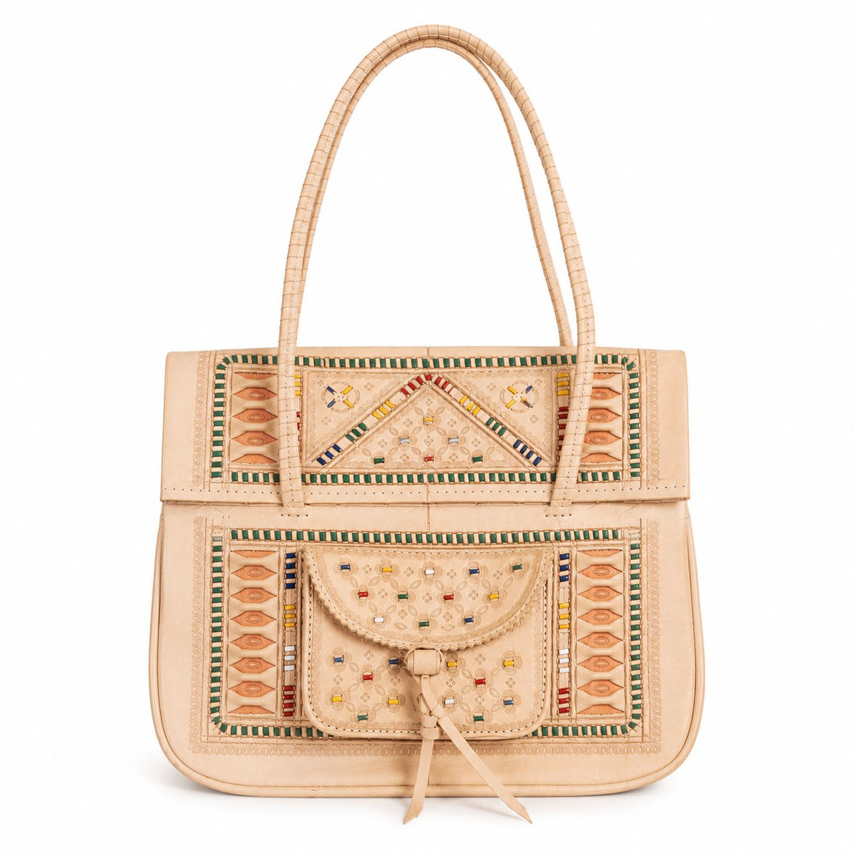 Marrakshy Leather Beige Bag