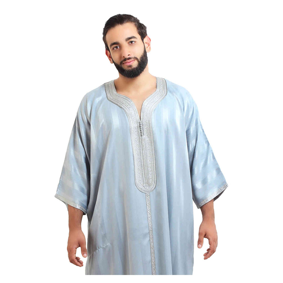 Jouhara Fancy Moroccan Men Kaftan - Gray
