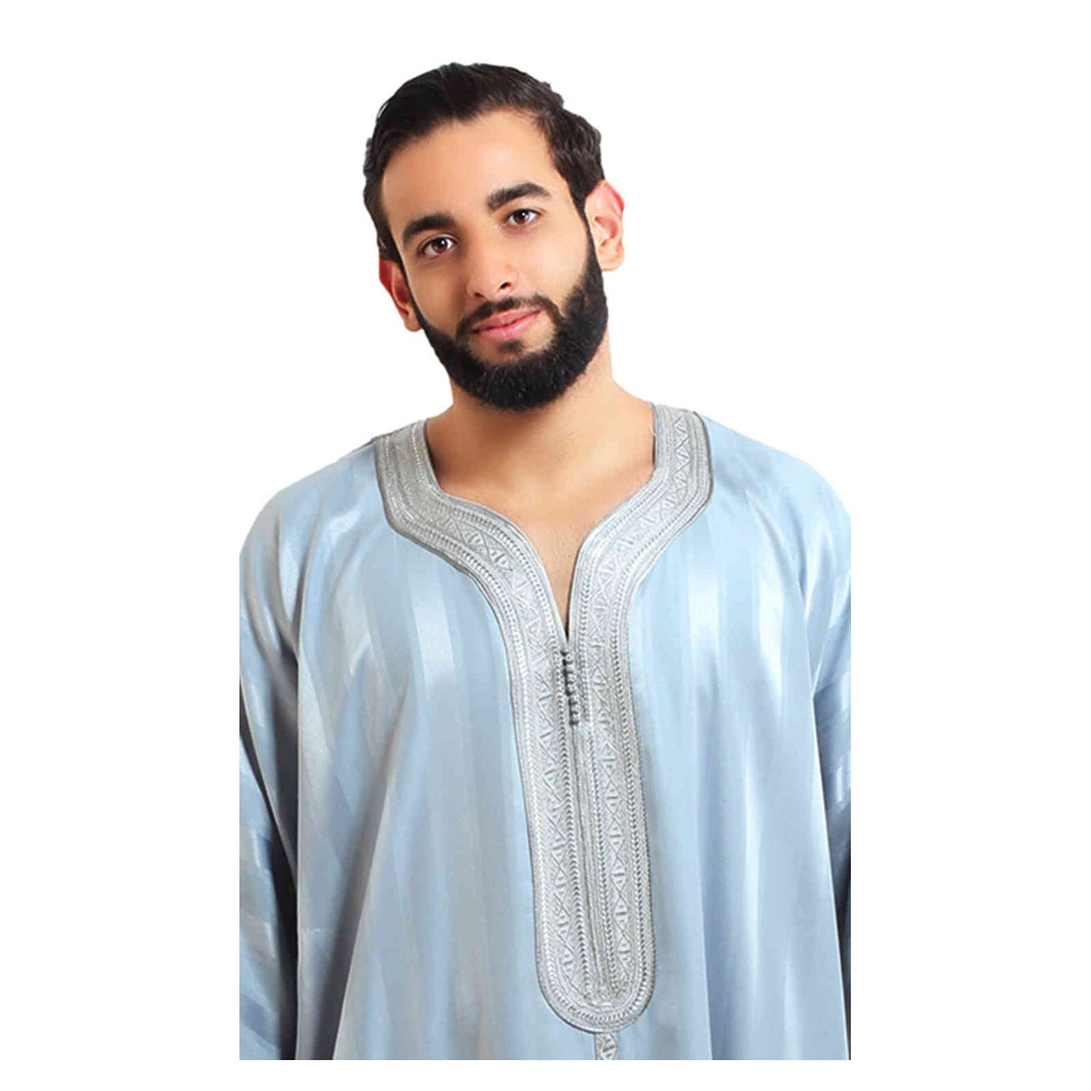 Jouhara Fancy Moroccan Men Kaftan - Gray