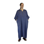 Handmade Moroccan Denim Gandoura Caftan Blue-9771