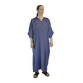 Handmade Moroccan Denim Gandoura Caftan Blue-0