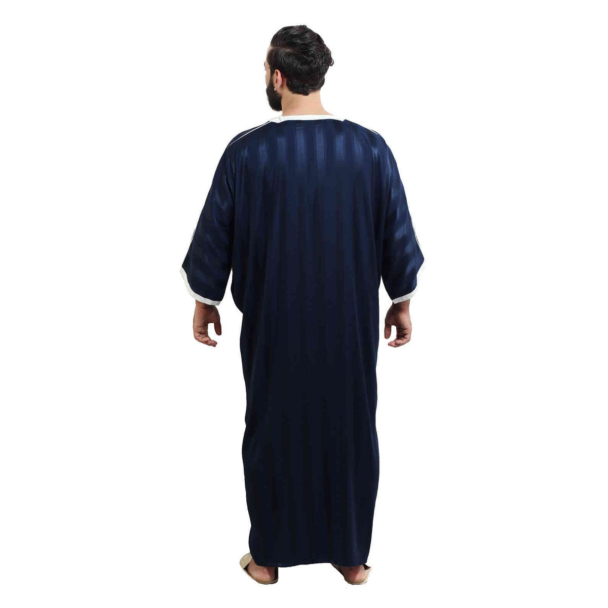 Jouhara Fancy Moroccan Men Kaftan - Navy