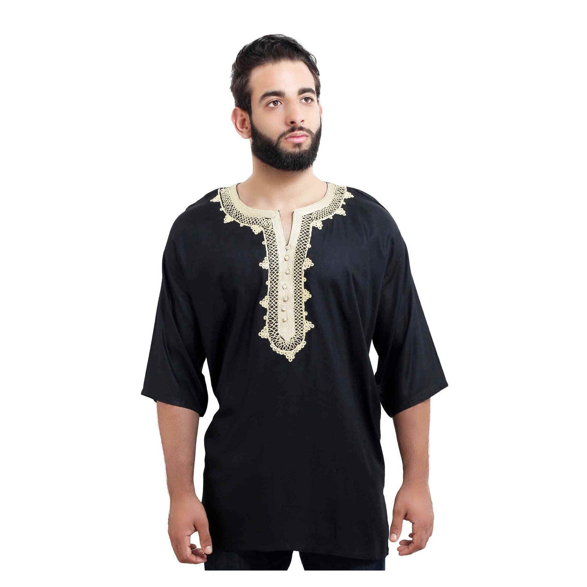 Moroccan Marrakechi Man Shirt - Black