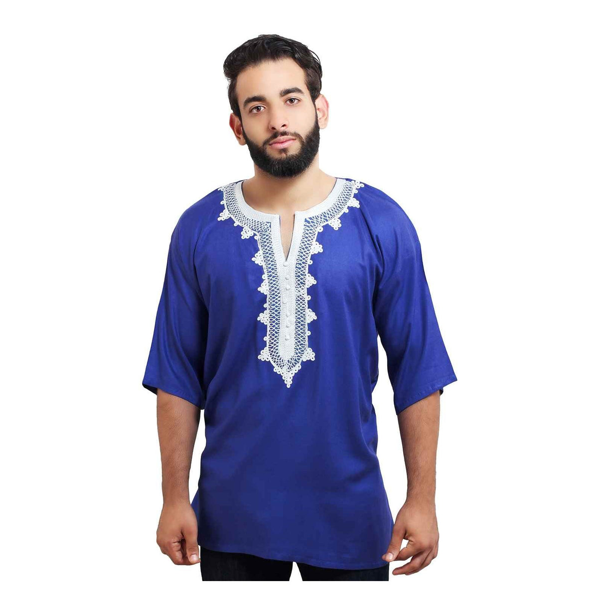 Moroccan Marrakechi Man Shirt - Blue