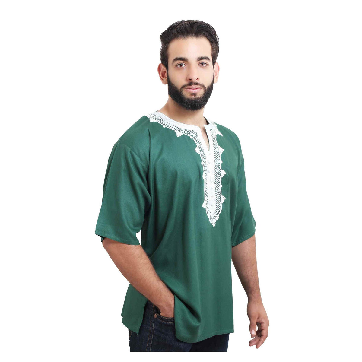 Moroccan Marrakechi Man Shirt - Green