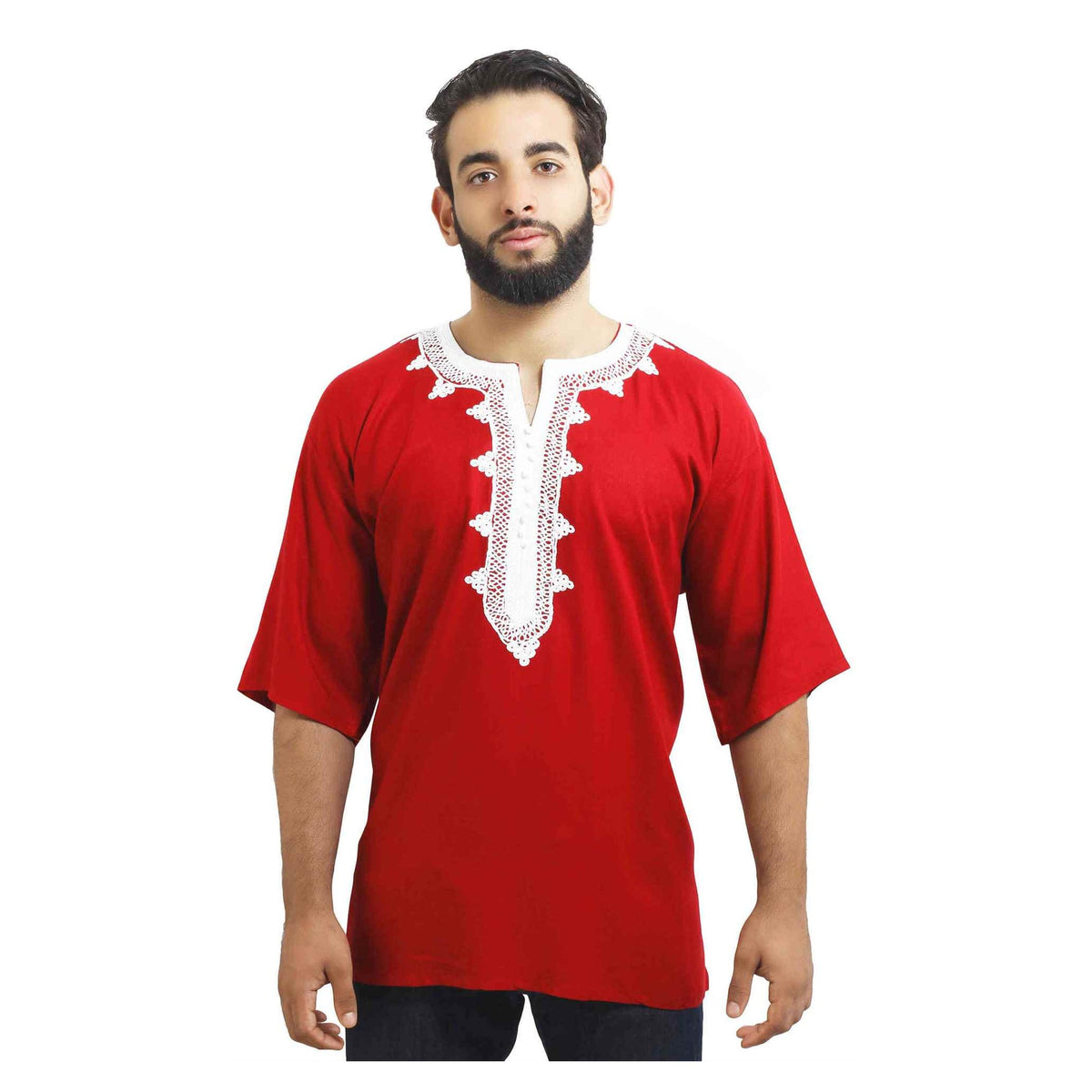 Moroccan Marrakechi Man Shirt - Red