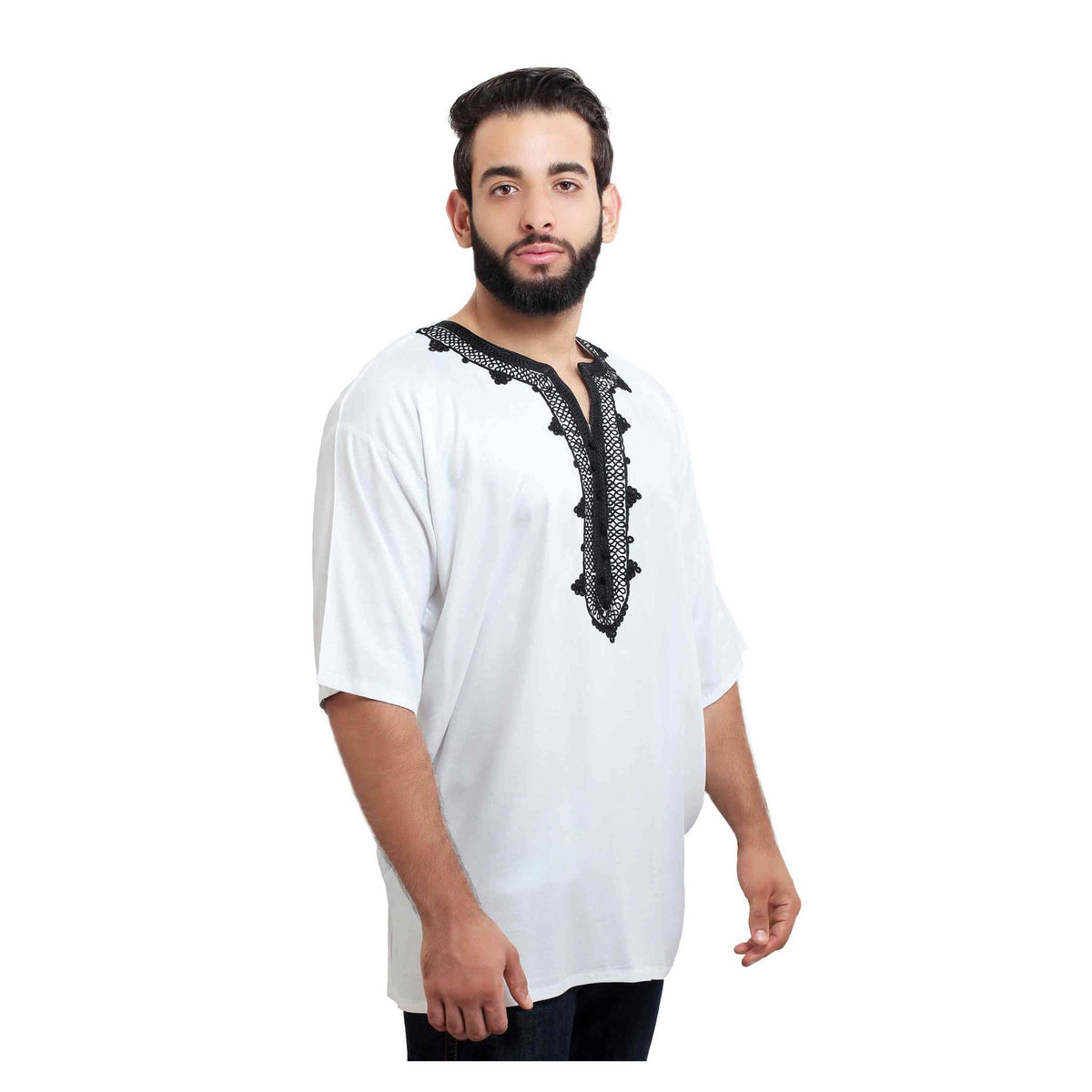 Moroccan Marrakechi Man Shirt - White