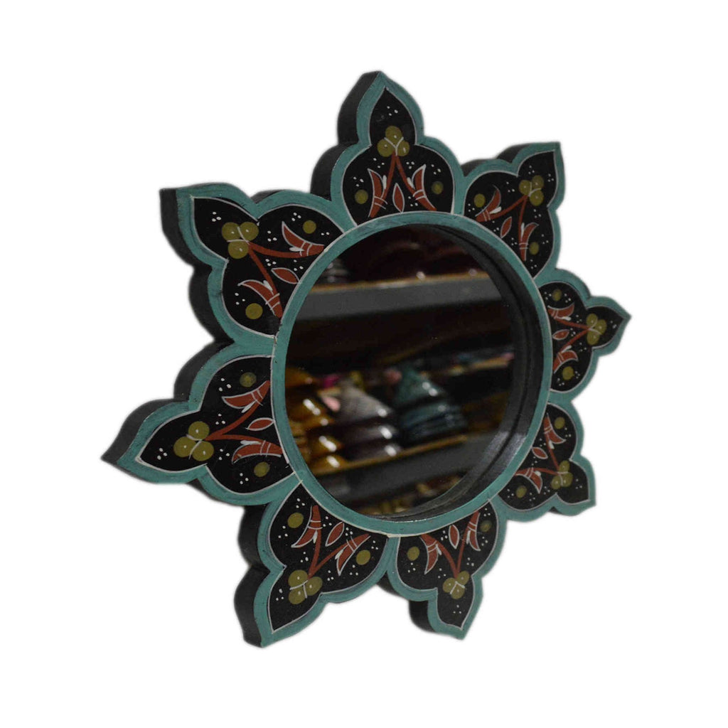 Star Handmade Wood Mirror Medium - Black