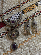 Monia Necklace Earrings Set Purple