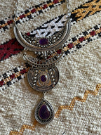 Monia Necklace Earrings Set Purple