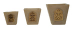 Moorish Arch Wax Candle Holders Set of 3 Beige