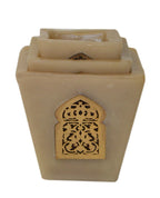 Moorish Arch Wax Candle Holders Set of 3 Beige