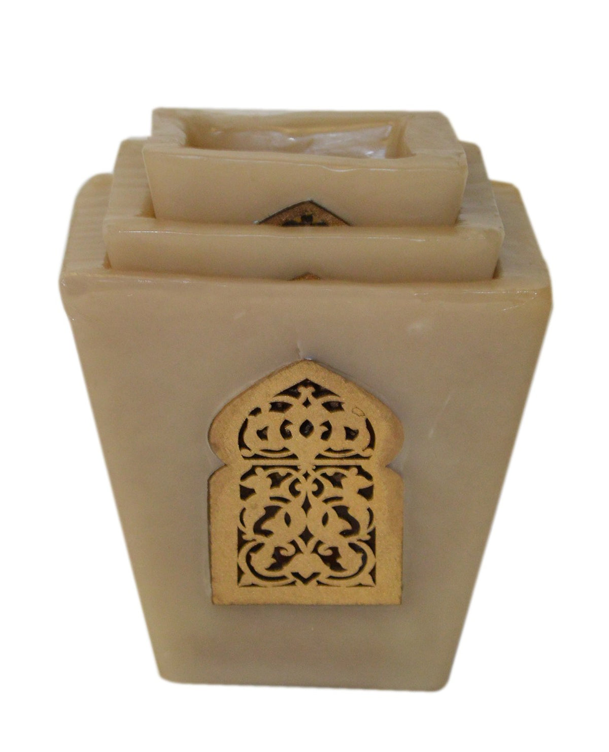 Moorish Arch Wax Candle Holders Set of 3 Beige