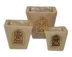 Moorish Arch Wax Candle Holders Set of 3 Beige