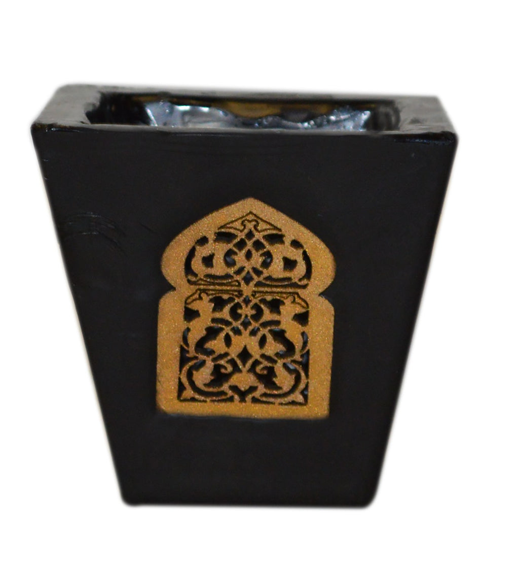 Moorish Arch Wax Candle Holders Set of 3 Black