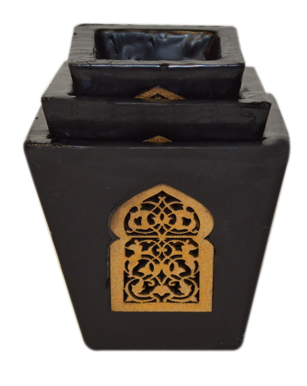 Moorish Arch Wax Candle Holders Set of 3 Black