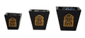 Moorish Arch Wax Candle Holders Set of 3 Black
