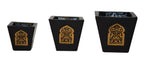 Moorish Arch Wax Candle Holders Set of 3 Black