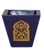 Moorish Arch Wax Candle Holders Set of 3 Blue