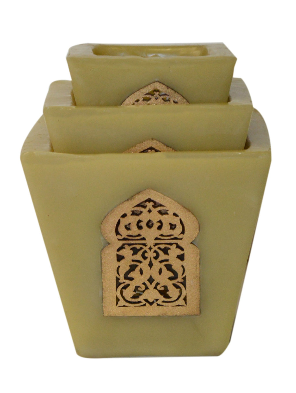 Moorish Arch Wax Candle Holders Set of 3 Lime
