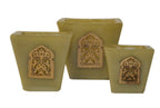 Moorish Arch Wax Candle Holders Set of 3 Lime