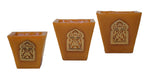 Moorish Arch Wax Candle Holders Set of 3 Orange