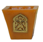 Moorish Arch Wax Candle Holders Set of 3 Orange