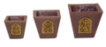 Moorish Arch Wax Candle Holders Set of 3 Purple