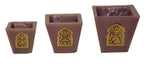 Moorish Arch Wax Candle Holders Set of 3 Purple