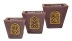 Moorish Arch Wax Candle Holders Set of 3 Purple