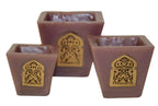 Moorish Arch Wax Candle Holders Set of 3 Purple