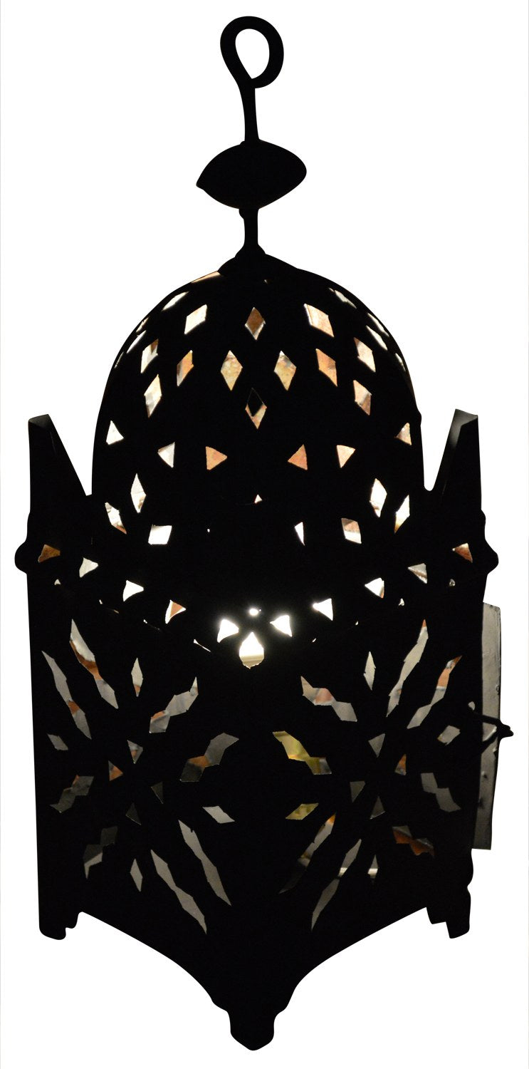 Moroccan Fnar Lantern Black Pointed Corners