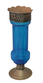 Moroccan Glass Candle Holders Set of 4 Large Multicolor