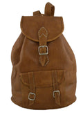 Moroccan Handmade Leather Backpack - Tan