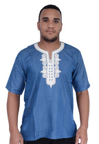 Moroccan Jamal Denim Man Shirt - Blue