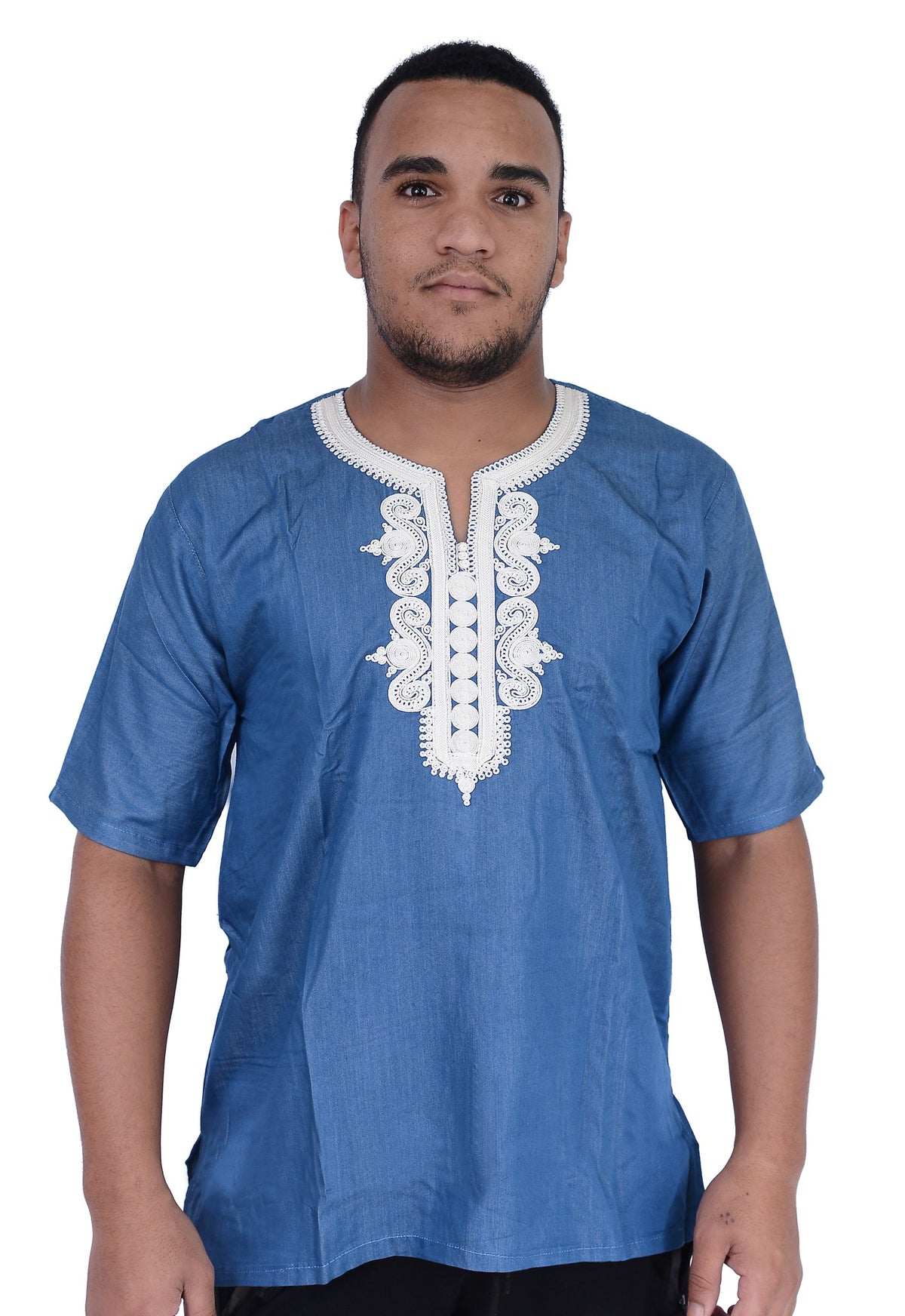Moroccan Jamal Denim Man Shirt - Blue