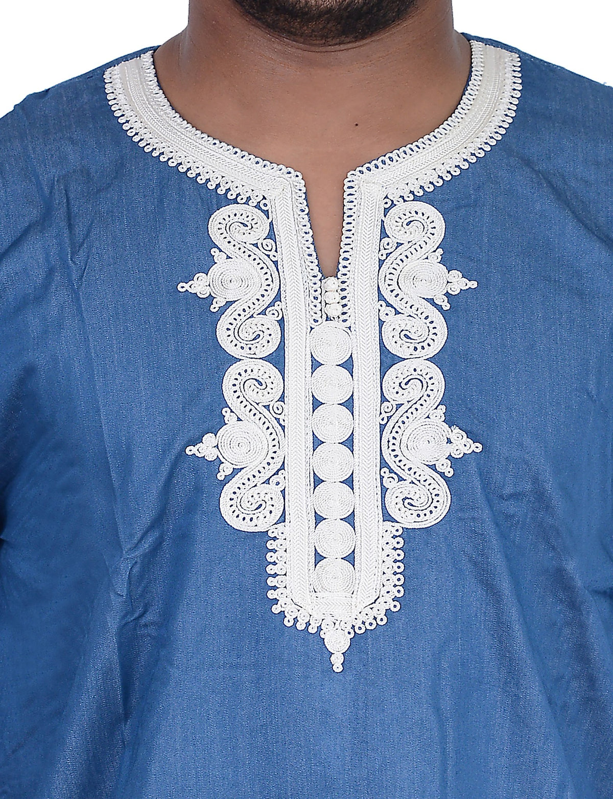 Moroccan Jamal Denim Man Shirt - Blue