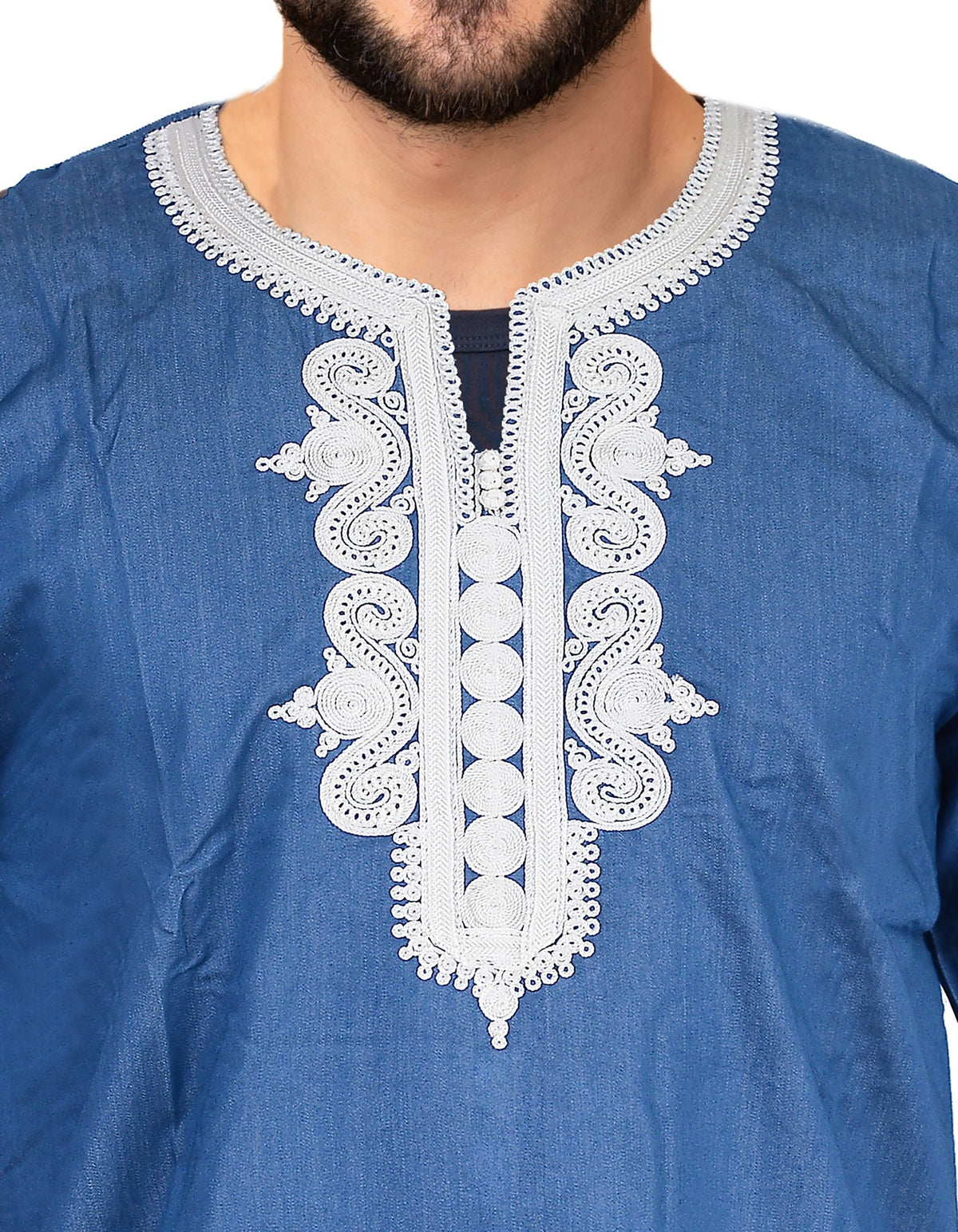 Moroccan Jamal Denim Man Shirt - Blue