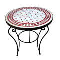 Round Mosaic Table Burgundy-0