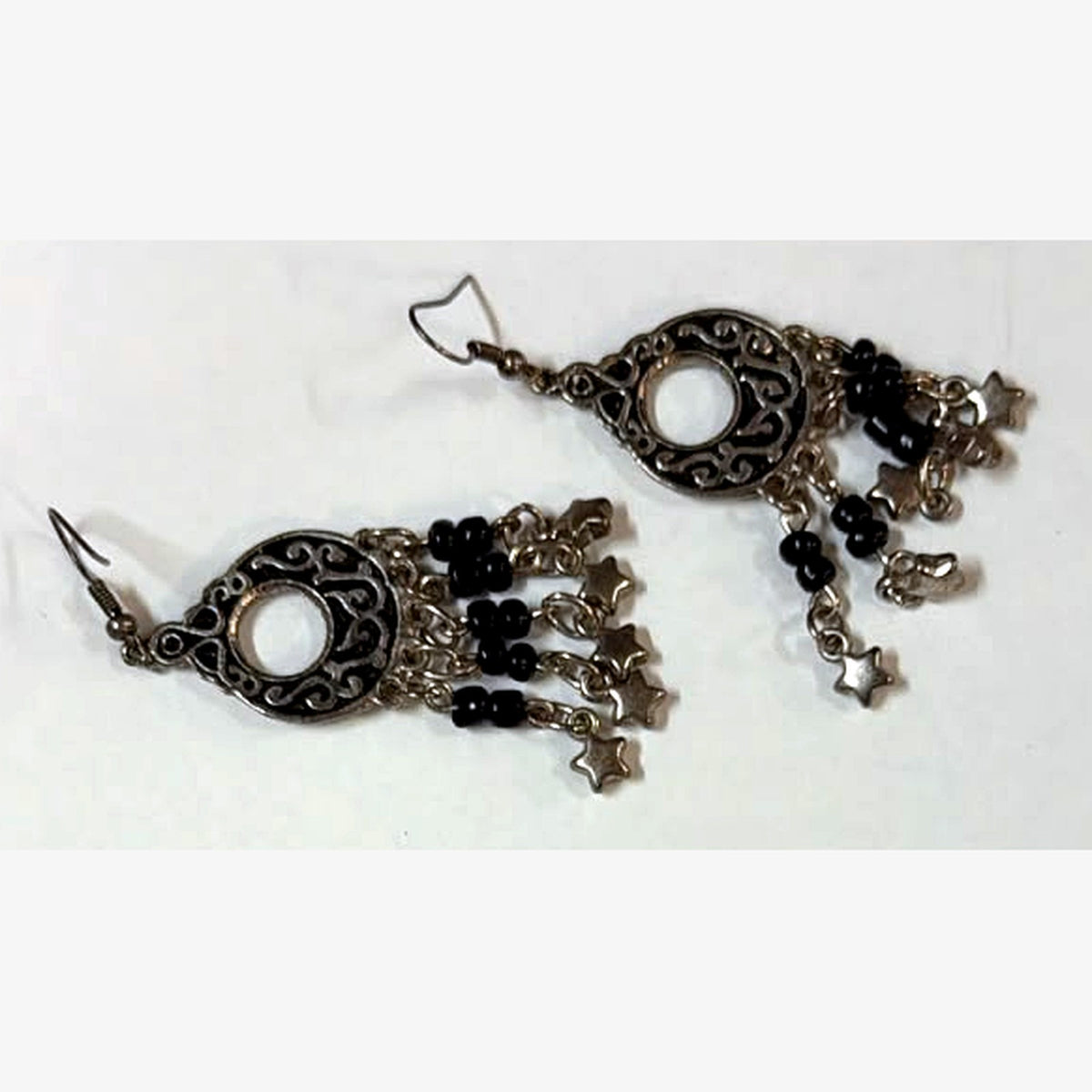 Mourisit Beaded Chandelier Earrings Black
